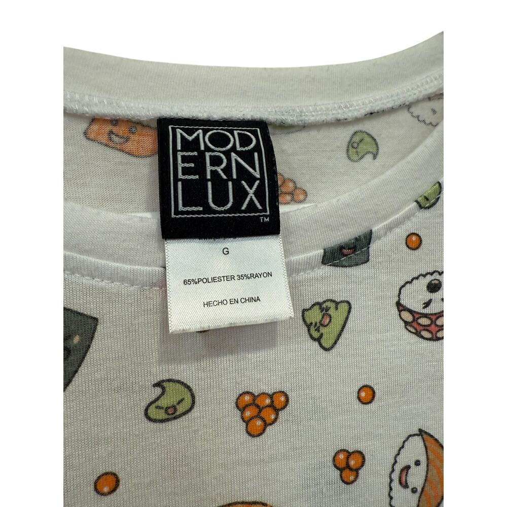 Modern Lux White Sushi Graphic Tee Size Large Kids - Picture 2 of 3